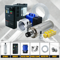 Kit de broche refroidie par eau HLTNC 1,5 kW 220 V avec variateur de fréquence et pinces ER11 pour gravure CNC