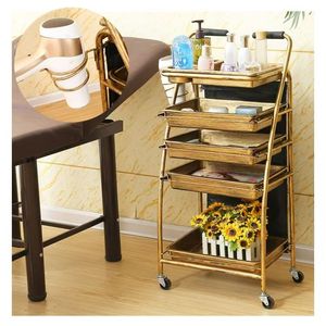 Metal Salon <b>Trolley</b> Rolling Beauty Cart Multi Tier Storage Rack with 4 Wheels Hair Studio Organizer - Product Image 1