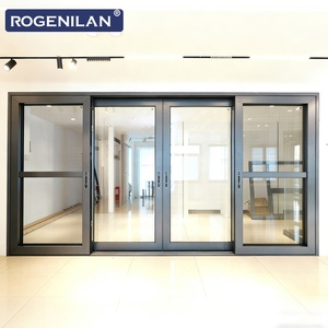 Puerta Corredera de Vidrio Templado de Aluminio Personalizada de Fábrica ROGENILAN, Puertas Correderas de <span class=keywords><strong>Doble</strong></span> Acristalamiento Insonorizadas para Exteriores - Product Image 2