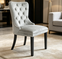 Chaise de loisirs moderne à dossier haut en bois avec dossier rembourré et boucle, idéale pour la maison, la salle à manger, l'hôtel et le salon