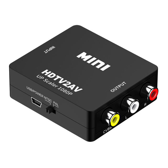 Mini Size 1080p HDTV2AV to Rca HD to AV Converter HD Input AV Output