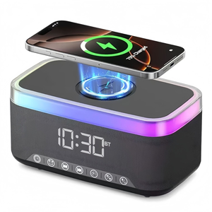 <span class=keywords><strong>Chargeur</strong></span> sans fil rapide 15W avec logo personnalisé, boîte à son BT 5.3, bruit blanc, TF, USB, AUX pour chambre, salon, voyage - Product Image 2
