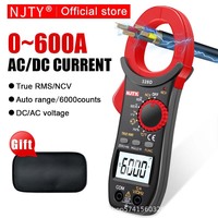 NJTY TY-328D Multimeter jepit Digital, alat pengukur elektronik frekuensi temperatur tegangan arus AC/DC Multimeter