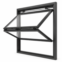 Fenêtre pliante à suspension supérieure en aluminium, profil 6063, à rupture de pont thermique, double vitrage, anti-corrosion, sur mesure pour zones côtières