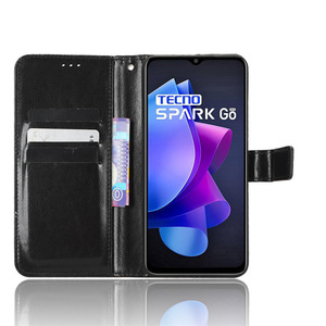 Funda de lujo tipo cartera de cuero PU Crazy Horse para teléfono Tecno Spark GO 2023 - Product Image 4
