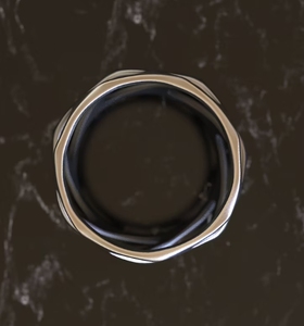 Anillo Brutal para Hombre, Diseño Paramétrico, Hecho a Mano, Plateado, Minimalista, Moderno, de Alta Calidad, Anillo de Boda - Product Image 4