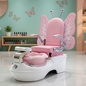 Creative Design Beauty Nail Salon Equipment pink butterfly Shaped Foot Care Spa Chair Modern Pedicure Chair for Children - Product Image 3