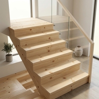 100% pièces d'escalier intérieur en bois massif marches d'escalier et mains courantes balustrades élégantes et durables