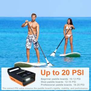 Pompe électrique SUP 13500mAh 20PSI <span class=keywords><strong>Gonfleur</strong></span> d'air rechargeable pour planche à pagaie Moniteur de pression des pneus en plastique - Product Image 3