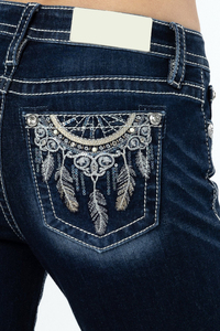 <span class=keywords><strong>Jeans</strong></span> da Donna Blu Scuro a <span class=keywords><strong>Vita</strong></span> <span class=keywords><strong>Bassa</strong></span>, Gamba Dritta, con Tasche Posteriori, Elasticizzati, Modellanti, Traspiranti, Eco-Friendly, in Misto Cotone e Poliestere - Product Image 5