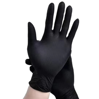 Gants en nitrile noirs jetables, imperméables et résistants à l'huile, pour le nettoyage automobile