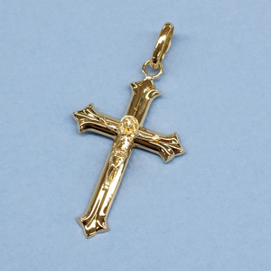 Breloques en or vintage de croix 18 carats en vrac de cérémonie religieuse de conception classique pour la fabrication de bijoux - Product Image 4