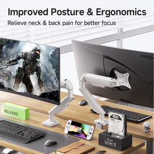 Cần đỡ màn hình đơn có thể điều chỉnh hoàn toàn cho màn hình từ 13 đến 32 inch, chịu tải tối đa 22 lbs, giá đỡ màn hình siêu rộng để bàn - Product Image 5