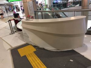 Nhà máy sản xuất acrylic rắn bề mặt đá nghệ thuật Thiết kế bàn tiếp tân cho tòa nhà thương mại khách sạn Trung tâm mua sắm sử dụng OEM ODM - Product Image 3