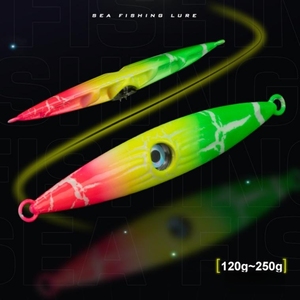 Nouveau 120G 150G 200G 250G pêche en mer vitesse légère couteau coulé poisson plaque de fer appât UV lumineux appâts de pêche en mer - Product Image 5