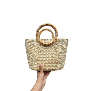 Haute qualité brun clair classique jacinthe d'eau bambou tissé stockage rotin directement Vietnam vacances décorations osier artisanat - Product Image 4