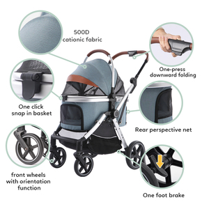 <strong>Pet</strong> Stroller Lightweight Foldable Compact <strong>Jogger</strong> All Terrain Travel <strong>Pet</strong> Gear Puppy Kitty Stroller for Medium Small <strong>Dogs</strong> and Cats - Product Image 3