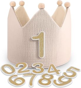 Corona di <span class=keywords><strong>compleanno</strong></span> per bambini tessuto mussola corona di <span class=keywords><strong>compleanno</strong></span> con numeri intercambiabili festa di <span class=keywords><strong>compleanno</strong></span> forniture corona Unisex - Product Image 1