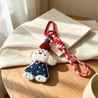 Pendentif chien en tissu dessin animé de 6-10 cm, poupée mignonne haut de gamme, accessoire pour bagages, porte-clés, pendentif
