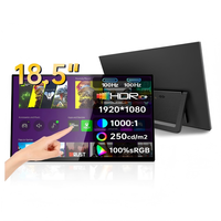 Monitor Portátil de Vidrio Plano FHD 1080P de 18.5 Pulgadas, Táctil Capacitivo IPS, Superficie sin Costuras, VESA para Negocios Comerciales, OEM, ODM
