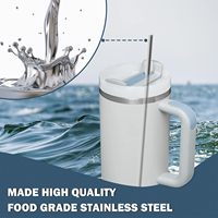 Paille en métal réutilisable de haute qualité et durable de 300 mm, paille en acier inoxydable 18/8 pour gobelet de 40 oz