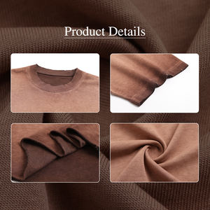 Camiseta Vintage Holgada para Hombre, de Algodón Puro 275GSM, con Efecto Desgastado y Deshilachado, Color Base Invertido del Fabricante - Product Image 5