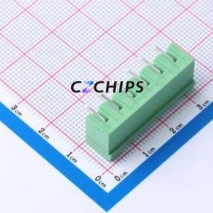 DB2ERC-5.0-6P-GN Plug-in Terminal Block Bent Lead Through Hole,P=5mm Connector Board-to-Board / Socket - Closed 1x6P 5mm Green - Product Image 2