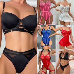 Conjuntos de Lencería de Satén Floral para Mujer, Juguetes Sexuales y Conjuntos de Lencería, Lencería Transparente para Mujer - Product Image 2