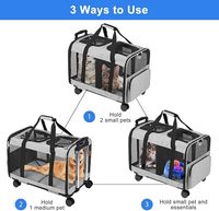 Chariot pour chien de compagnie sac à dos Portable extérieur chat chien voyage valise à roulettes pour animal de compagnie voyage étui Transparent