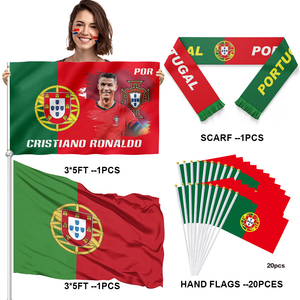 Bandera de Portugal Personalizada con <span class=keywords><strong>Cristiano</strong></span> <span class=keywords><strong>Ronaldo</strong></span>, Jugador Estrella, para Aficionados al Fútbol, Evento Deportivo Mundial 2026, 3x5 pies, 100% Poliéster, Duradera - Product Image 2