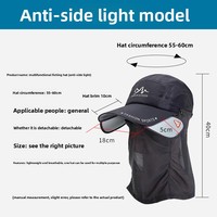 Casquette à visière WRELS avec logo personnalisé, grand bord respirant, protection solaire avec cache-visage, anti-UV, séchage rapide, pour la pêche
