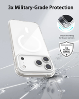 Housse anti-poussière transparente Crystal Clear Hybric Phone Cover pour iPhone 17 16 15 14 Air Pro Max