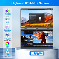 Monitor Portátil Dual de 18.5 Pulgadas, 1080P FHD IPS, 100Hz, Retroiluminación LED, Plegable, Extensor de Pantalla para Portátil, Conexión USB-C Plug and Play para Viajes