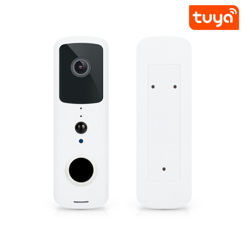 Videodeurbelcamera, Tuya Smart Low Power Deurbel Humanoid Filter PIR Alarm HD 1080p Remote Wake Up,Smart Home-apparaten(Nero