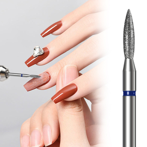 Brocas de acero inoxidable con forma de llama de 3/32 pulgadas, limpiador de cutículas, herramientas de manicura y pedicura, limpiador de cutículas de diamante para uñas - Product Image 2