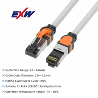 EXW kabel jaringan Cat8 kecepatan tinggi 40Gbps 2000MHz, konektor berlapis emas STP untuk jaringan 25G/40G