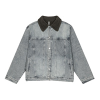 Veste en jean personnalisée en usine veste d'hiver rétro pour homme en laine d'agneau épaissie pour couple veste pour hommes