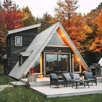 Villa modulaire préfabriquée triangulaire, structure en acier, mini-maison, casas prefabricadas, cabane à ossature, maison triangulaire