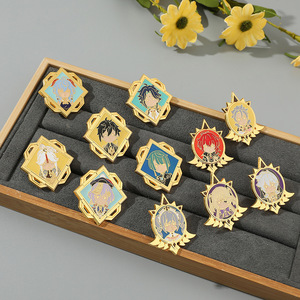 Wowei Anime dibujos animados Genshin impacto insignia Zhongli <span class=keywords><strong>Ganyu</strong></span> Rezaduk Metal broche escuela insignia pines - Product Image 1