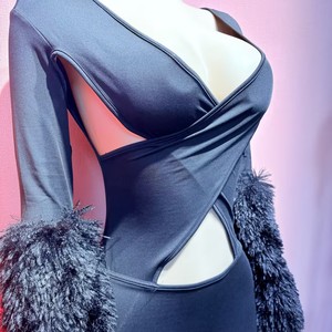 Combinaison longue en <span class=keywords><strong>velours</strong></span> sexy pour femmes, manches transparentes, body moulant, tenue de soirée, <span class=keywords><strong>pantalon</strong></span> de soirée - Product Image 5