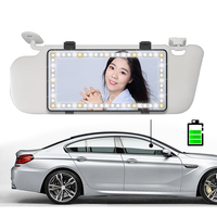 Offre Spéciale Voitures Vanity Maquillage Miroir Rechargeable LED LUMIÈRE Capteur Tactile Commutateur Pour toute la Voiture Universel Pare-Soleil Miroir Gros