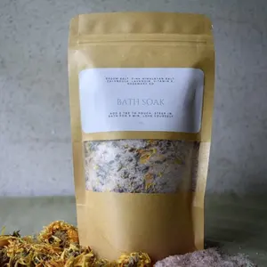 Private Label Relaxation Therapeutic Bath Soak, Bath Salts With Flowers, Lavender Aromatherapy Gift Herbal Bath Salts