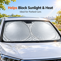 Pare-soleil pliable personnalisé pour pare-brise de voiture, double anneau réfléchissant argenté, couverture de fenêtre avant 150x70cm pour cadeaux promotionnels automobiles