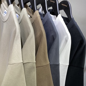 เสื้อยืดแขนสั้นทรงหลวมสไตล์สตรีทแวร์สำหรับผู้ชาย รุ่น Heavyweight 385G Washed Drop Shoulder Basic  ไซส์ใหญ่พิเศษ สวมใส่สบาย - Product Image 2
