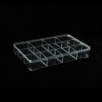 Grande boîte de rangement en plastique PS à 12 grilles boîte de présentation épaissie haute transparence conception classique pour bijoux couvercles de sacs de rangement d'outils