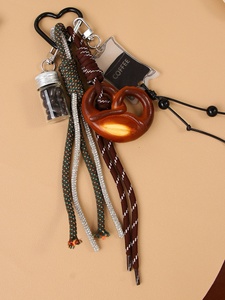 Creative Fashion Heart Shaped Alkaline Acrylic Soft Coin Holder Keychain Women Handbag Charms Versatile Chocolate <b>Braided</b> Rope - Product Image 6