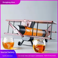 Distributeur de vin et de whisky moderne en forme d'avion Verre à haute teneur en borosilicate Capacité de 1000ml Verseur de vin artisanal soufflé à la main Luxe