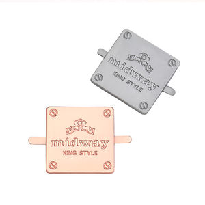 High Quality Eco-Friendly Custom Engraved Embossed Logo Garment Metal Name Plates Tag <strong>Label</strong> With Custom Shape For Handbags - Product Image 3