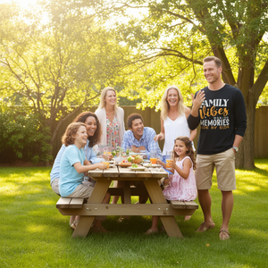 เสื้อยืดแขนยาว Family Vibes Making Memories สำหรับงานรวมครอบครัวปี 2025 - Product Image 3