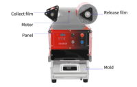 DF250TA Scelleuse automatique électrique de barquettes alimentaires, équipement de scellage automatique pour boîtes repas et contenants alimentaires